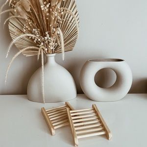 Wooden Natural Bamboo Soap Dishes Tray Holder